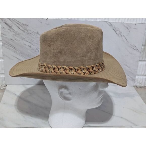 Resistol Self-Conforming Men's Tan Suede Braided Accent Band Western Cowboy Hat - Picture 5 of 8